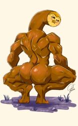 1boy 2021 anthro ass ass_focus avian beak big_ass big_butt big_muscles bird blush broly_culo brown_body brown_butt butt butt_focus crouching disney highres hooty hooty_(the_owl_house) ironcan0133 looking_back male male_only meme muscular muscular_anthro muscular_male nude owl parody smile solo spread_legs spreading straight_hair the_owl_house