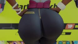 1girls 3d animated arms_(game) ass ass_focus ass_shake female from_behind huge_ass jiggle kishi no_sound pants skin_tight solo twerking twintelle video