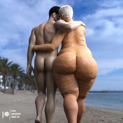 3d 3d_(artwork) age_difference asian asian_female ass beach breasts daz3d daz_3d daz_studio feet female gilf granny gray_hair hips large_ass lowhangingfruit3d_(artist) male/female muscular_male nude nude_female nude_male old old_woman older_female overweight overweight_female romantic romantic_couple sagging_breasts thick_legs thick_thighs thighs ugly_female ugly_woman wide_hips younger_male