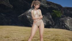 1girls 3d 3dcg beach big_breasts bikini brown_eyes brown_hair female female_only honey_select honey_select_2 huge_breasts kazuki-chan model original_character solo young younger_female