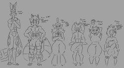 abs anthro bulge finn_(shewiff) furret furry gardevoir height_chart hyper hyper_penis james_(shewiff) lopunny mango_(shewiff) muscular_male non-human pillow_(shewiff) pokémon_(species) pokemon pokemon_(species) serperior shewiff simon_(shewiff) sketch togekiss vera_(shewiff)