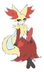 animal_genitalia anthro balls blush delphox fur generation_6_pokemon genitals inner_ear_fluff knot koi_the_braixen koivyx male nintendo penis pokémon_(species) pokemon pokemon_(species) sheath solo tuft