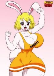 anthro big_breasts blonde_female blonde_hair breasts breasts_bigger_than_head brown_eyes bunny bunny_ear bunny_ears bunny_girl bunny_tail bunnygirl carrot_(one_piece) cleavage clothing curvaceous curves curvy curvy_body curvy_female curvy_figure curvy_hips curvy_milf curvy_thighs female female_only fit fit_female hyper_thighs inner_sideboob mallow_strife massive_thighs milf muscular_female one_piece rabbit rabbit_ears rabbit_girl rabbit_humanoid rabbit_tail round_breasts sideboob smiling_at_viewer thick_thighs thighhighs thighs thunder_thighs tight_clothes tight_clothing tight_dress tight_fit white_body white_fur