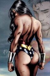 1boy 1girls ass ass_focus big_ass big_butt black_hair clark_kent curvy curvy_female daniel_seabra dat_ass dc dc_comics diana_prince duo ed_benes ed_benes_studio female fit fit_female jp_mayer light-skinned_female light-skinned_male long_hair male straight_hair superhero superheroine superman superman_(series) tight_ass wedgie wide_hips wonder_woman wonder_woman_(series)