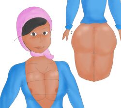 arabian ass blush breasts clothing dark_skin duolingo female headwear hijab human zari_(duolingo)