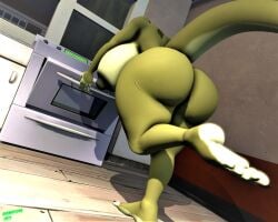 3d_(artwork) anthro appliance ass big_breasts big_butt breasts digital_media_(artwork) domizoni feet female foot_fetish huge_breasts huge_butt hyper hyper_breasts hyper_butt kitchen_appliance margret_stalizburg mature_anthro mature_female nipples nude nude_female reptile scalie snake solo source_filmmaker stove