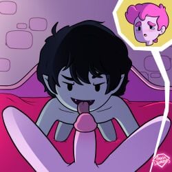 2boys aarondiamandis adventure_time average_sized_penis blush cartoon_network gay male male_focus male_only marshall_lee penis prince_gumball tongue tongue_out twink year_request