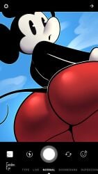 1male ass ass_focus background big_ass big_butt butt camera camera_hud camera_phone camera_pov camera_view disney fat_ass goldeneyensfw huge_ass looking_at_viewer looking_back mickey_mouse mouse solo tail thiccey_mouse