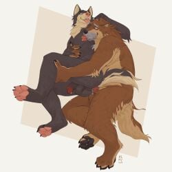 age_difference anal anal_sex anthro anthro_on_anthro anthro_penetrated anthro_penetrating anthro_penetrating_anthro ass balls black_body black_fur black_penis blue_eyes bodily_fluids brown_body brown_fur canid canine canis countershade_arms countershade_butt countershade_face countershade_feet countershade_hands countershade_legs countershade_neck countershade_tail countershade_torso countershading coyote cum cum_from_ass cum_in_ass cum_inside cum_on_balls cum_on_self domestic_dog duo erection facial_hair feet from_behind_position fur genital_fluids genitals german_shepherd grey_body grey_fur herding_dog hi_res humanoid_genitalia humanoid_penis leaking_cum licking luke_(kaltag1925) male male/male male_anthro male_penetrated male_penetrating male_penetrating_male mammal mature_anthro mature_male moustache nipple_fetish nipple_lick nipple_play nipples nude nude_anthro nude_male older_anthro older_male pastoral_dog pawpads penetration penile penile_penetration penis penis_in_ass precum precum_string red_penis remulle_(artist) sex simple_background slightly_chubby slightly_chubby_anthro slightly_chubby_male spoon_position tail tan_body tan_fur tongue tongue_out travis_(kaltag1925) whiskers yellow_eyes younger_anthro younger_male