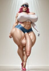 1futa abs ai_generated alternate_body_type alternate_breast_size balls bare_shoulders big_ass big_balls big_dick big_penis big_thighs blue_eyes blue_shorts bottom_heavy breasts child_bearing_hips choker cleavage collar covered_nipples crop_top curvaceous curves curvy curvy_body curvy_figure denim denim_shorts dickgirl elbow_gloves erection flaccid foreskin full_body futanari gigantic_ass gigantic_penis glossy glossy_body gloves half-erect hat hi_res high_heels high_resolution highres hourglass_figure huge_ass huge_breasts huge_cock huge_testicles impossible_clothes large_penis large_testicles large_thighs lips long_hair looking_at_viewer makeup massive_ass massive_penis massive_testicles micro_shorts midriff muscular muscular_female narrow_waist navel peaked_cap penis pink_footwear pink_hair poison_(final_fight) precum shiny_skin short_shorts shorts single_elbow_glove single_glove skin_gloss skull_crushing_thighs solo stable_diffusion standing street_fighter tank_top testicles thick_thighs thicknesslord thighs thunder_thighs toned uncensored veins veiny veiny_penis voluptuous white_gloves wide_hips