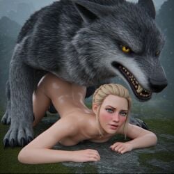 ai ai_generated blonde_hair doggy_style gerend knot orginal_character werewolf
