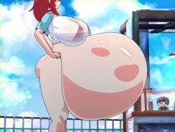 animated ass_bigger_than_head ass_expansion big_areola big_ass big_belly big_breasts bikini breast_expansion digestion_noises poolside ripping squirming_belly tagme the_aya trying_to_escape video vore vore_belly weight_gain
