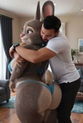 1boy 1girl1boy 1girls ai_generated animated anthro ass_focus ass_slap bikini bonnie_hopps disney female furry_female hug hugging human_on_anthro male_on_anthro mature_female milf panties slapping_butt straight tagme video vlrgromns zootopia zootropolis