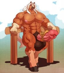abs balls biceps horse male muscles muscular muscular_arms muscular_legs muscular_male muscular_thighs pecs penis