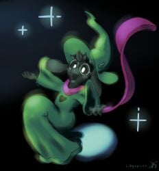 deltarune drawfruit glasses green_hat heart honhearthy lagopuss ralsei ralsei_with_black_fur solo wizard_har