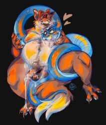 abstract_background anthro balls bodily_fluids canid canine coiling_around_body cum cum_in_mouth cum_inside cum_on_penis disney drooling duo fox gary_de'snake genital_fluids genitals gideon_grey hahars hi_res male male/male mammal nude penis pit_viper reptile saliva scalie snake viper zootopia