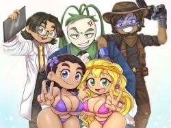 2girls 3boys ai ai-created ai_assisted ai_generated big_ass big_breasts bikini breasts clothing flipline_studios grok grok_(x) oc original_characters papa_louie papa_louie_(character) thick_thighs