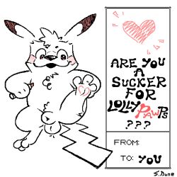 absurd_res animal_genitalia arms_back balls big_eyes body_writing chest_tuft chin_tuft circle_eyebrows curly_hair ear_markings english_text expressive_eyes eyebrows facial_tuft feet foot_focus fully_sheathed game_freak gay gay_male generation_1_pokemon genitals hair head_tuft heart_symbol hi_res holding_marker holding_object holidays homosexual homosexual_male humor leaning leaning_backward looking_at_paw looking_at_self male male/male male_only male_penetrating mammal marker monochrome mouse murid murine nintendo nude open_mouth paws pikachu pink_text pokemon pokemon_(species) presenting pubes pun question raised_leg raised_paw rodent semi-anthro sheath signature sitting slightly_chubby smile solo spooky_dune tail text text_box toes tuft valentine's_day valentine's_day_card writing_on_pan