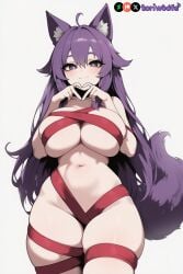 ai_generated big_breasts breasts curvy cute dog_ears dog_girl doggirl female female_focus highres hips huge_boobs huge_breasts kemonomimi light_skin light_skinned_female long_hair patreon_username petgirl petite purple_ears purple_eyes purple_hair purple_tail self_upload thick_thighs thighs tori toriwoofs watermark wavy_hair white_skin white_skinned_female wide_hips wolf_ears