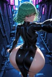 ai_generated ass_focus big_ass big_butt big_thighs cute green_eyes green_hair hot huge_ass huge_butt huge_thighs miyuai one-punch_man sexy sexy_body tatsumaki thick thick_ass thick_butt thick_legs thick_thighs