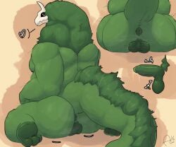 2026 3_toes 4_eyes aimskull american_mythology anthro anus aroused ass balls belly big_balls big_butt bodily_fluids bone butt_focus deer digital_drawing_(artwork) digital_media_(artwork) erection feet fur genital_fluids genitals glistening glistening_balls glistening_genitalia glowing glowing_eyes grass green_body green_hair hair heart_symbol hi_res horn humanoid_genitalia indigenous_north_american_mythology larger_but_small leaking leaking_precum long_tail looking_at_viewer male mammal mature_male monster multi_eye mythological_creature mythology nipples north_american_mythology nude overweight penis plant precum presenting presenting_hindquarters pubes pulsing pupils raised_tail signature sitting skull skull_head small_balls small_penis solo steam tail teeth toes wendigo white_pupils