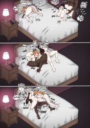 1boy 2026 2d 2girls 2girls1boy bare_arms bare_breasts bare_legs bare_shoulders bare_thighs big_breasts big_penis black_hair blacked blue_eyes blush color cum cum_in_pussy cum_inside cumming cumming_while_penetrating dark-skinned_male dark_skin doggy_style doggystyle english_text female femsub generic_dark-skinned-muscular_male hemoglobin_56 hi_res huge_cock human interracial large_breasts light-skinned_female light_skin long_hair looking_at_viewer looking_pleasured male male/female male_penetrating maledom massive_penis multiple_positions nami_(one_piece) netorare nico_robin ntr one_piece onomatopoeia orange_eyes orange_hair penetration penile_penetration penis_in_pussy pleasure_face pussy pussy_juice queen_of_spades queen_of_spades_tattoo quivering sex shounen_jump text thick_thighs vaginal_penetration