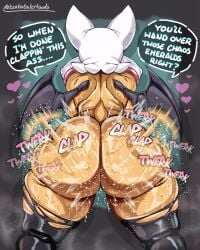 1girls anthro arm_gloves armwear ass ass_clapping ass_focus bat big_ass bottom_heavy breasts bubble_butt chiropteran clapping_cheeks dialogue fat_ass female female_only gluteal_fold huge_ass large_ass legwear massive_ass musk musk_clouds nude nude_female rear_view rouge_the_bat solo sonic_(series) sonic_the_hedgehog_(series) sweat sweatdrop sweaty_ass sweaty_body talking_to_viewer teatotalerlewds text thick_ass thick_thighs thighhighs thunder_thighs twerking wide_hips wings