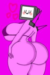 1girls ass ass_focus ass_up big_ass big_breasts big_legs breasts female female_focus female_only heart legs massive_breasts skibidi_toilet tv tv_head tv_woman tv_woman_(skibidi_toilet) tvwoman_(skibidi_toilet) uwu uwu_face