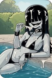 ai_generated ai_generated_image female gothic_girl lucy_loud nickelodeon poolside
