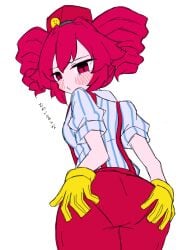 1girls 2d 2d_(artwork) ass ass_focus back back_view blouse blush blush_lines breasts clothed clothed_female clothing embarrassed embarrassed_female female female_only gloves hands_on_ass hat high-waist_pants high_waisted_pants kasane_teto kasane_teto_(sv) looking_at_viewer looking_back mesmerizer_(vocaloid) mesmerizer_teto mv_character pants pantylines petite petite_body petite_female presenting presenting_ass presenting_hindquarters red_eyes red_hair shirt simple_background skinny skinny_female slim_girl slim_waist small_breasts solo solo_female spreading spreading_ass striped_shirt suspenders synthesizer_v thighs tukemono6500 twin_drills utau white_background