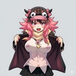 ai_generated ai_voice_acted breasts flashing fraiki gemini hat indie_virtual_youtuber pink_eyes pink_hair scarf see-through see-through_clothing showing_off tagme video vtuber