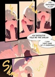 1futa 1girls blowjob bottomless covering_mouth page_5 reyyy_(artist) tagme