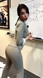 ai_generated asian ass ass_cleavage ass_focus ass_shake assjob big_butt booty office_lady tagme twerking video