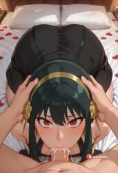 ai_generated anal anal_beads anal_insertion anal_sex asian ass ass_focus ass_grab ass_up cheeky choker closed_eyes dominant domination panties pleasure_face pleated_skirt spy_x_family thick_thighs yeyehuh yor_briar