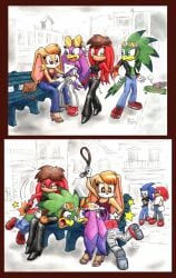 accipitrid accipitriform anthro arm_grab avian being_watched belt belting bench bird blue_body blue_eyes blue_fur bodily_fluids bottomwear bottomwear_down brown_body brown_eyes brown_fur brush butt_slap clothed clothing clothing_pull crying discipline dominant dominant_female echidna eulipotyphlan eyewear feathers female fur glasses goggles grabbing_hips green_body green_eyes green_fur group hairbrush hand_on_back hedgehog hi_res hirundinid humiliation jacket jet_the_hawk knuckles_the_echidna lagomorph leather leather_bottomwear leather_clothing leather_jacket leather_pants leather_topwear leporid looking_at_another male mammal manhandling mature_female mommy_kink monotreme on_bench oscine pain panties panties_down pants pants_down partially_clothed passerine pink_body pink_fur public public_exposure public_humiliation punishment purple_body purple_fur purse rabbit red_body red_fur rocketdave screaming sega sitting sitting_on_bench skateboard slap sonic_riders sonic_the_hedgehog sonic_the_hedgehog_(series) spank_marks spank_marks_on_ass spanked_butt spanking submissive submissive_female submissive_male swallow_(bird) tears topwear underwear underwear_down underwear_pull vanilla_the_rabbit vehicle wave_the_swallow