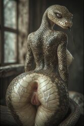 ai_assisted ai_generated animal anthro anthro_pussy anthromorph asshole beastiality big_breasts female female_only humanoid humanoid_anthro humanoid_genitalia naked pussy realistic sexy_body sexy_pose snake snake_girl thefinalrule