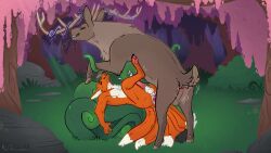 2019 absurd_res anal anal_sex animal_genitalia animal_penis anthro anthro_on_feral anthro_penetrated anus balls black_body black_fur bodily_fluids brown_body brown_fur canid canine canine_genitalia canine_penis cervine closed_eyes cloven_hooves countershade_balls countershade_genitalia countershade_neck countershade_torso countershading cum cum_in_ass cum_inside cum_on_self cum_while_penetrated deer detailed_background dipstick_tail duo ejaculation elk erection feral feral_penetrating feral_penetrating_anthro fox fur genital_fluids genitals grass hi_res hooves knot knotted_penis larger_feral larger_male lying male male/male male_anthro male_feral male_penetrated male_penetrating male_penetrating_male mammal markings meldritchhorror multi_tail nude nude_anthro nude_male on_back orange_body orange_fur outside pawpads penetration penile penile_penetration penis penis_in_ass pink_penis plant platform_missionary_position sex sheath size_difference smaller_anthro smaller_male smile sunoth tail tail_markings teeth tongue tree vines white_body white_fur zoophilia