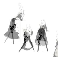 2025 2_horns ambiguous_gender anthro arthropod ass biped black_body blush blush_lines bodily_fluids bow_ribbon chinese_description clothing digital_drawing_(artwork) digital_media_(artwork) dripping duo female front_view genital_fluids head_in_hands hollow_eyes hollow_knight_(franchise) horn humanoid_hands knock-kneed larger_female larger_penetrated leaning leaning_forward maid_headdress maid_uniform milktea25424633 on_leg orgasm penetration pure_vessel_(hollow_knight) rear_view sex shadow_creature shaking side_view simple_background size_difference smaller_ambiguous stealth_sex team_cherry tentacle tentacle_around_leg tentacle_penetration the_knight_(hollow_knight) translucent translucent_clothing uniform vaginal_fluid_drip vaginal_fluids vaginal_penetration vessel_(species) white_background white_face x-ray_view