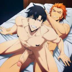 ai_generated baek_yoonho bara gay gilxxgamesh male male_focus male_only muscular muscular_male solo_leveling sung_jin_woo yaoi