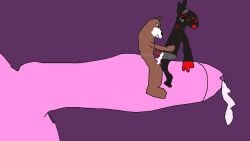 2 anthro at ditto_(pokemon) generation_1_pokemon genitals group hi_res ibm jameson machine male male/male mammal mustelid nicholas_ditto nintendo once otter penis pokemon pokemon_(species) protogen riding trio