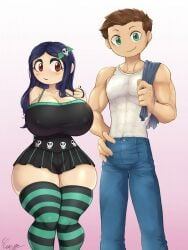 1boy 1girls ai ai-created ai_assisted ai_generated big_ass big_breasts bikini breasts clothing female flipline_studios grok grok_(x) james_(papa_louie) male muscular muscular_male papa_louie thick_thighs willow_(papa_louie)