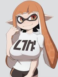 1female 1girls 2025 2025s animal_humanoid anthro anthro_female anthrofied bedroom_eyes belly_button big_breasts bike_shorts black_short_shorts black_shorts breasts cephalopod cephalopod_humanoid cleavage closed_mouth closed_smile clothed clothing color colored cooliehigh digital_art digital_drawing digital_drawing_(artwork) digital_media digital_media_(artwork) digital_painting digital_painting_(artwork) eyebrows female female_anthro female_focus female_only hair half-closed_eyes huge_breasts humanoid inkling inkling_girl kaori_(splatoon) large_breasts light-skinned_female light_skin long_hair looking_at_viewer mask_(marking) narrowed_eyes navel nintendo orange_eyebrows orange_eyes orange_hair orange_inkling_girl pointed_ears pointy_ears pseudo_hair shirt short_shorts shorts simple_background smile smiling smiling_at_viewer solo solo_female solo_focus splatoon splatoon_(series) splatoon_1 squid squid_girl squid_humanoid standing tentacle tentacle_hair tight_clothing tight_shorts video_games white_background white_clothing white_shirt