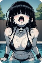 ai_generated ai_generated_image female gothic_girl lucy_loud nickelodeon poolside
