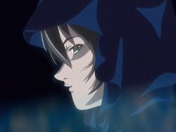 00s 1girls 2002 animated anime_screenshot basement bible_black bible_black_gaiden brown_hair cloak female green_eyes ritual robe shido_saki short_hair summoning tagme