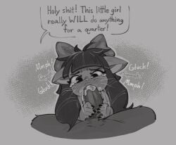 1boy 1girls age_difference anthro anthro_female anthro_male anthro_on_anthro anthro_only anthro_penetrated blowjob blush blushing cat cat_ears cat_girl cub dialogue domestic_cat english english_dialogue english_text eyebrows eyelashes felid feline felis fellatio female female_cub fur furry furry_female furry_male furry_only ivy_pepper lackadaisy larger_male male male/female older_male older_male_and_younger_female pov prostitution ribbon size_difference smaller_female speech_bubble tarokana tears tears_in_eyes text whiskers young young_anthro young_female younger_female