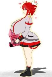 1girls 2d 2d_(artwork) arched_back ass big_ass big_breasts big_thighs boots breasts breasts_bigger_than_head breasts_bigger_than_torso breasts_focus clothed clothed_female clothing crop_top cropped_jacket curvaceous curvy curvy_female curvy_figure enormous_breasts eyelashes fat_ass fat_breasts fatass_teto_plush female female_only fully_clothed gigantic_breasts hair_ornament hairbow holding_object hourglass_figure huge_ass huge_breasts huge_thighs hyper hyper_breasts kasane_teto kasane_teto_(sv) large_ass large_breasts large_thighs massive_breasts miniskirt plump plump_breasts plump_thighs plush plushie red_eyes red_hair sh4rkzynn side_view sideboob simple_background skirt slim_waist smile solo solo_female synthesizer_v thick_thighs thighs top_heavy twin_drills utau voluptuous voluptuous_female white_background wide_hips