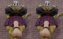 3d_(artwork) 4:5 absurd_res accessory animal_genitalia animal_penis anthro avian balls beak big_breasts big_penis black_fingernails black_nails blender_(artwork) bottomwear bra breasts brick_wall brown_body brown_nipples brown_skin clothing cock_ring colored_nails denim denim_clothing denim_jacket denim_topwear digital_media_(artwork) english_text equine_genitalia equine_penis erection feathers fingernails friendship_is_magic genitals gilda_(mlp) gryphon gynomorph hasbro hi_res huge_breasts huge_cock hyper hyper_breasts hyper_genitalia hyper_penis intersex jacket jewelry jhonnytimber leaning_against_wall leather leather_bra leather_clothing leather_topwear leather_underwear linked_nipples looking_at_viewer looking_down looking_down_at_viewer low-angle_view medial_ring miniskirt mismatched_animal_penis mismatched_genitalia mismatched_penis muscular my_little_pony mythological_avian mythological_creature mythology nails nipple_chain nipple_piercing nipple_ring nipples pattern_bottomwear pattern_clothing pattern_skirt penis penis_accessory penis_chain penis_jewelry penis_towards_viewer piercing plaid plaid_bottomwear plaid_clothing plaid_skirt ring_piercing scales side_by_side_stereogram skirt small_waist solo stereogram tan_penis text topwear underwear urethra urethral_fossa wall_(structure) white_body white_feathers white_skin wings yellow_body yellow_scales