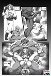 anal bisexual_male bondage bound breasts corruption feminization highres james_(pokemon) level_up m_legs machamp medium_breasts pokemon pokemon_(creature) smelling soradraws spread_legs