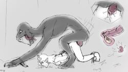 all_fours arms_tied ass_up bondage breasts cervical_penetration cum cum_in_pussy cum_in_uterus cum_inside doggy_style duo female from_behind from_behind_position genital_fluids genital_slit hair hands_behind_back human humanoid impregnation interspecies interspecies_impregnation interspecies_sex knot looking_pleasured male male/female male_on_female male_penetrating male_penetrating_female mammal monster/human monster_on_female ovum penetrated penis penis_in_pussy sex size_difference sketch smaller_female teratophilia tongue_out uterus vaginal_penetration xenophilia