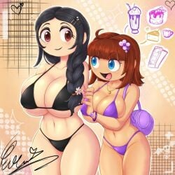 1girls ai ai-created ai_assisted ai_generated big big_ass big_breasts bikini breasts clothing female flipline_studios grok grok_(x) papa_louie penny_(papa_louie) thick_thighs willow_(papa_louie)
